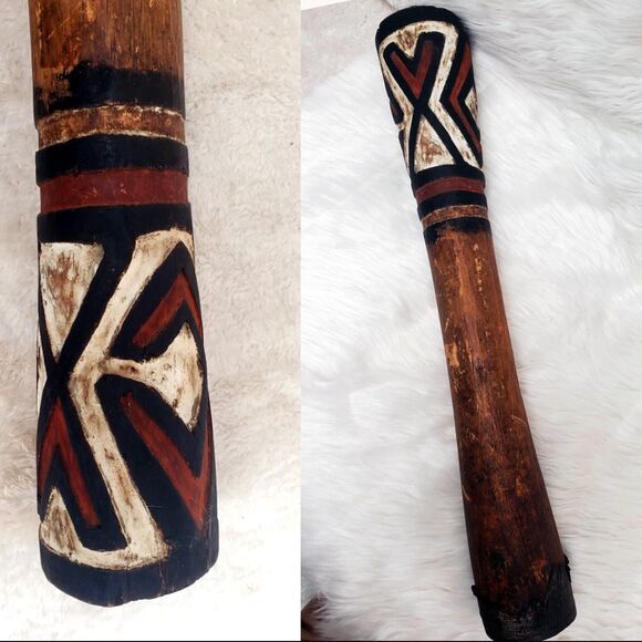 RARE Telefomin Kundu DRUM Papua New Guinea VTG TRIBAL Artifact 80s Decor Antique - Picture 1 of 7